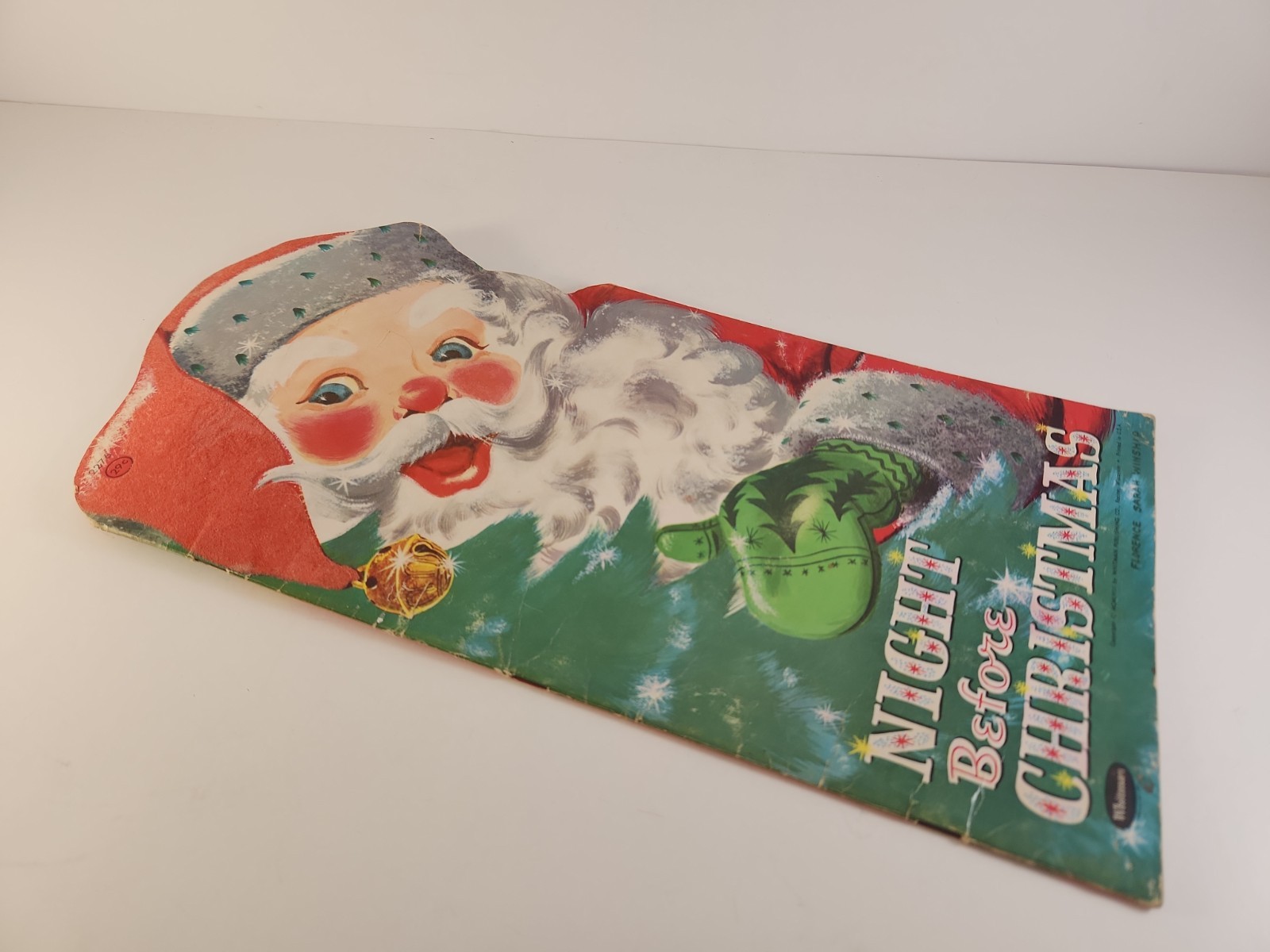 Vintage 1958 Whitman Night Before Christmas Book Florence Sarah Winship Flocked