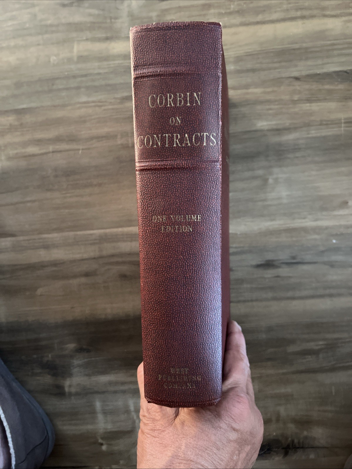 Corbin on Contracts – One Volume Ed, by Arthur Corbin, West Publishing, 1952, HC