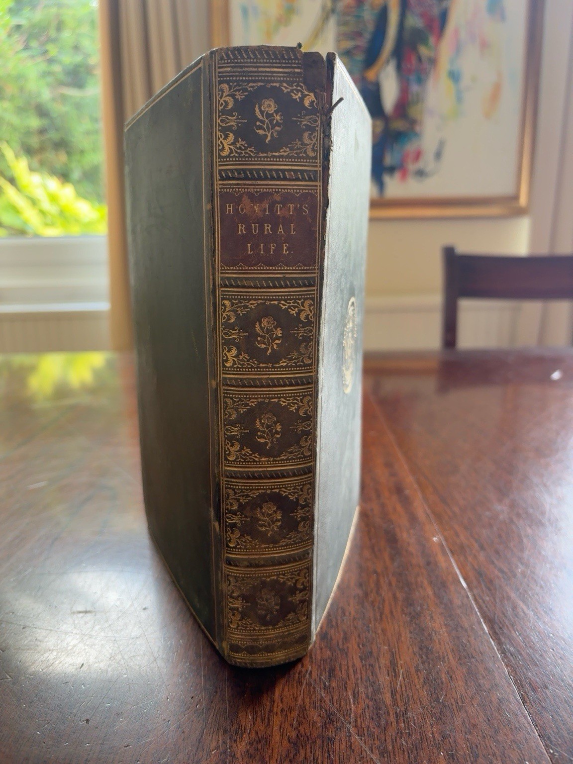 1862 WILLIAM HOWITT THE RURAL LIFE OF ENGLAND ROYAL NAVAL SCHOOL PRIZE