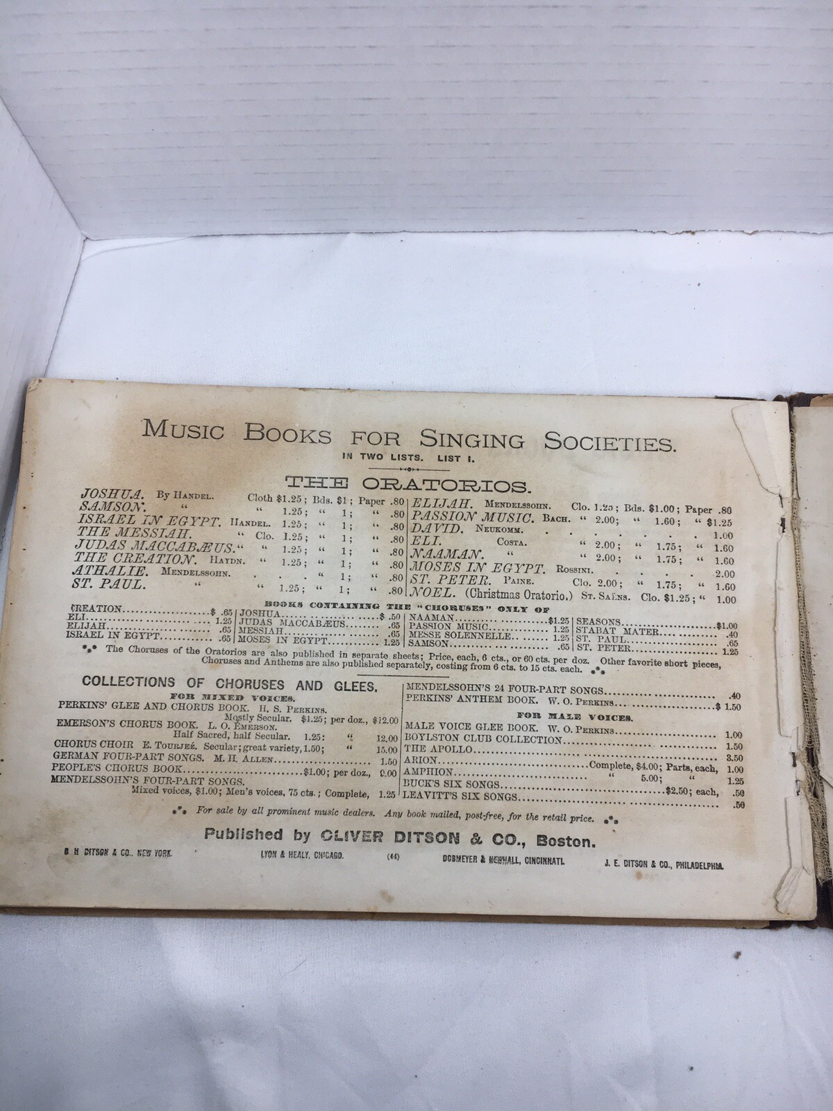 Antique Book 1878 Johnson’s Method For Singing Classes by A. N. Johnson