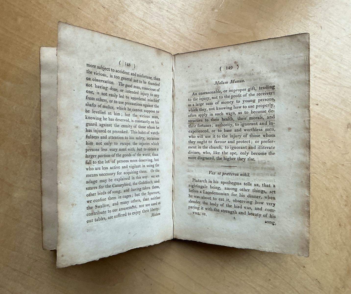 Robert Bland – Proverbs From the Adagia of Erasmus – Vol II Only T. Egerton 1814