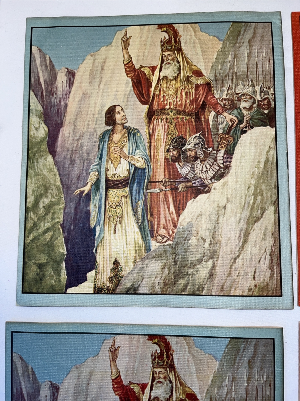 Vintage 1941 Saalfield Bible Story in Box Set 5 Books Jesus & Heroes Cloth Like