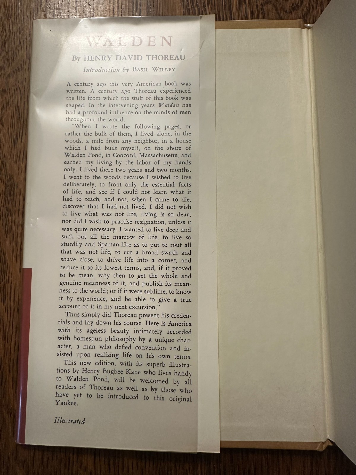 Walden by Henry David Thoreau Illustrator Henry Kane 1951 HC/DJ NEAR FINE