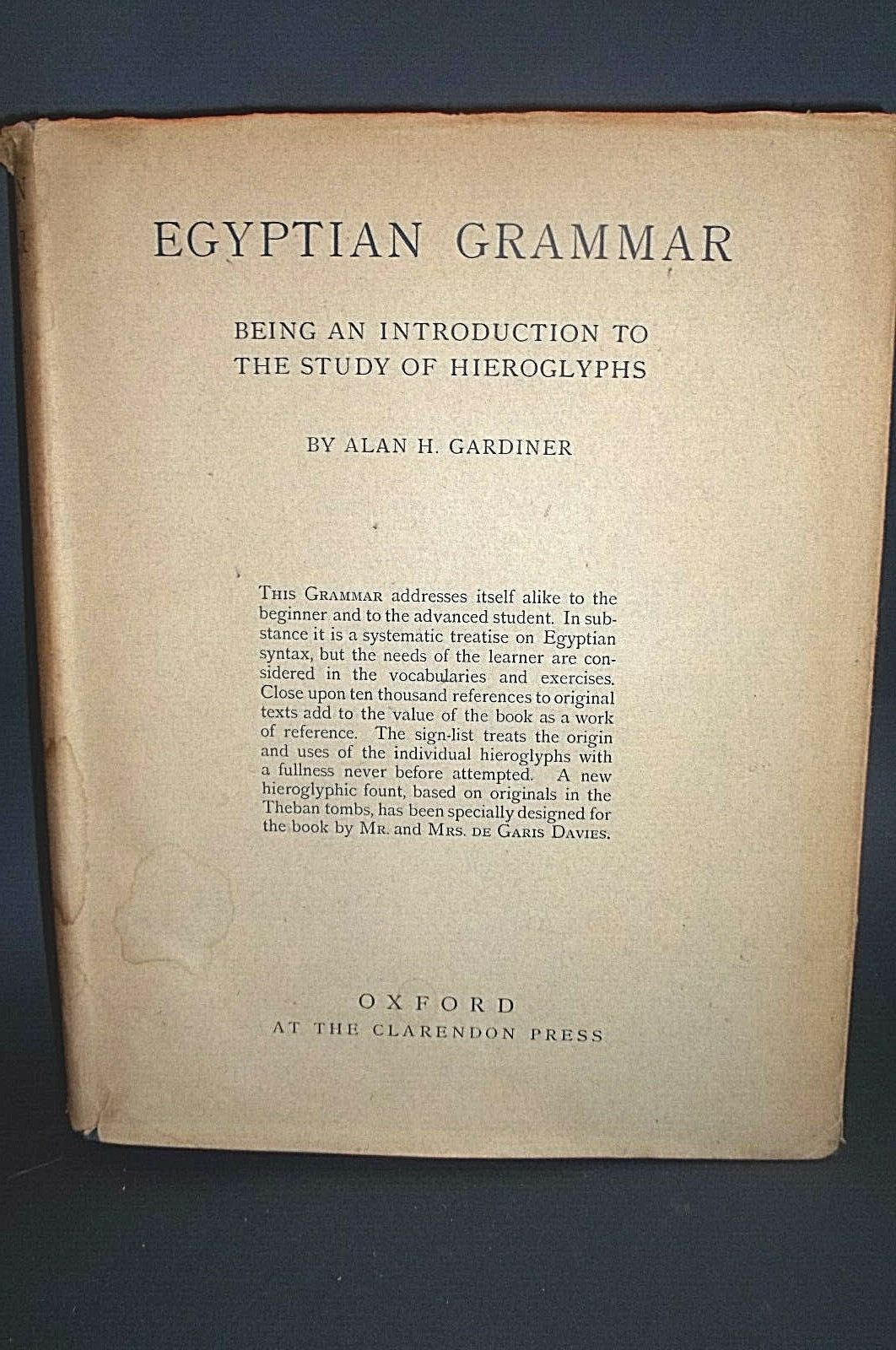 RARE!“EGYPTIAN GRAMMER“ALAN H. GARDINER OXFORD UNIVERSITY PRESS 3RD EDITION 1966