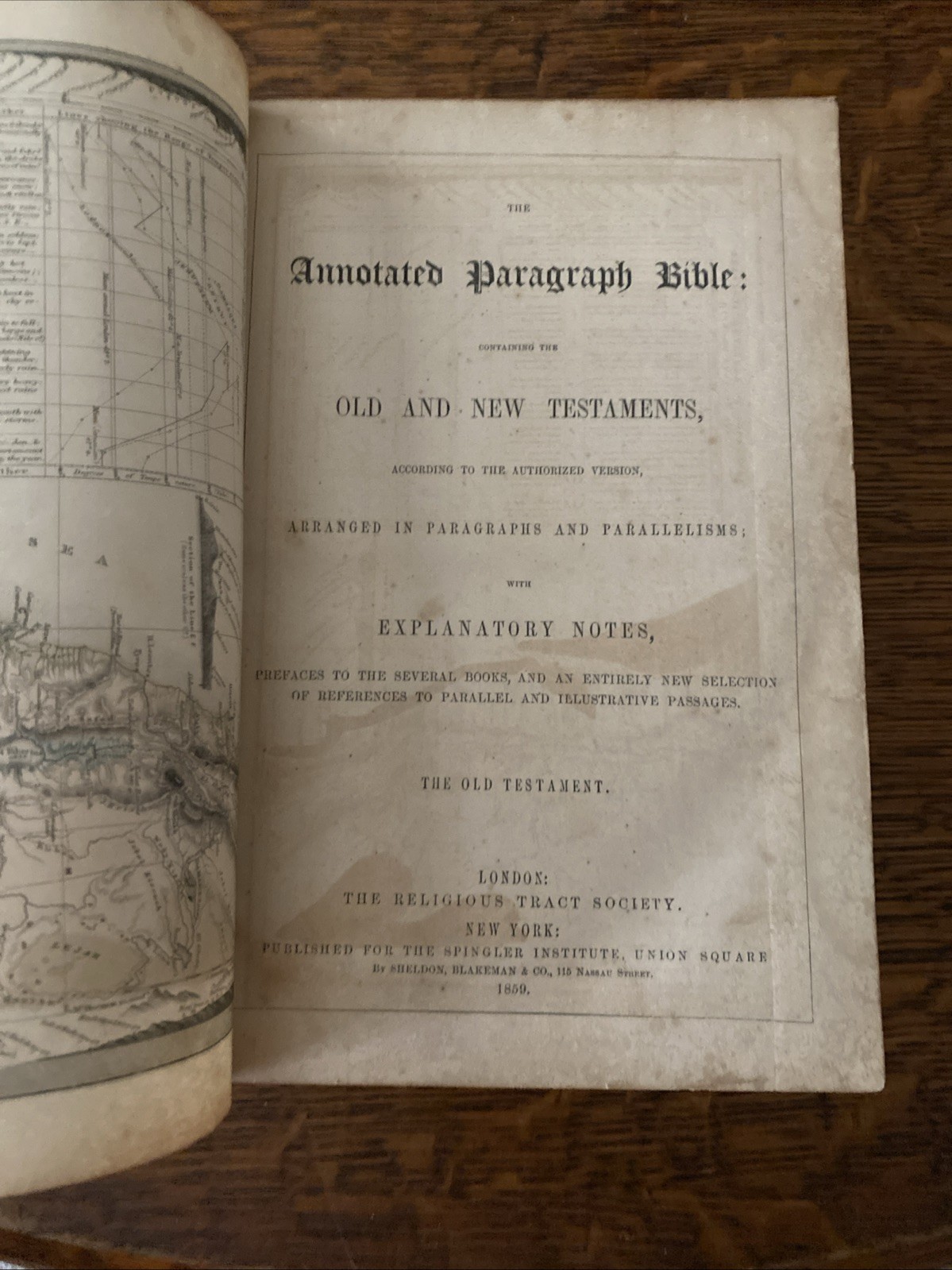 The Annotated Paragraph Bible Old Testament 1859 leather embossed gilded maps
