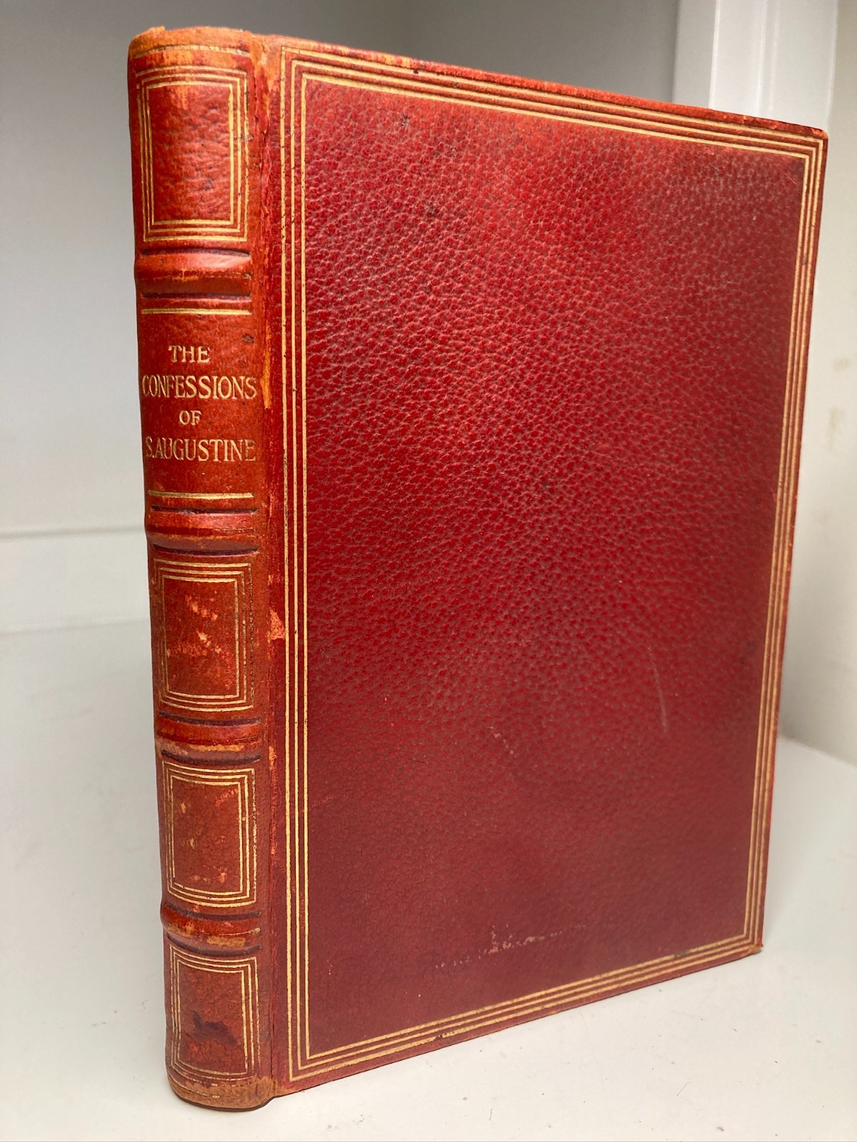 c1890 St Augustine Confessions Lubbock Hundred Books Full Crimson Morocco AEG