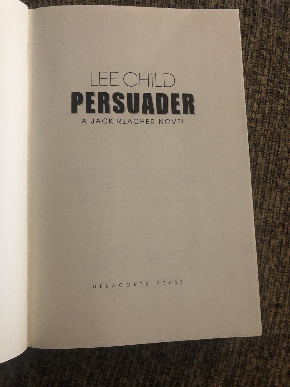 Lee Child Persuader Jack Reacher Series 2000 1st/4th