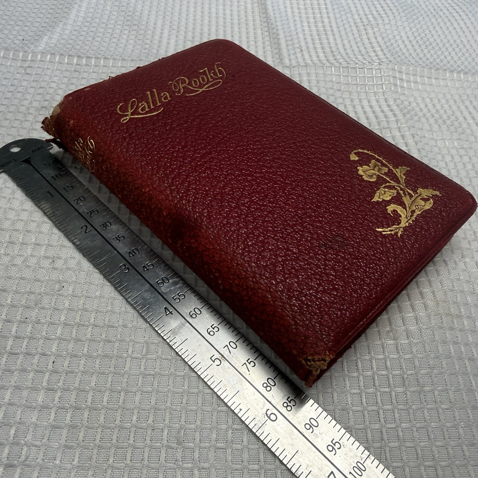 1892 Lalla Rookh Thomas Moore Antique Book Red Leather Crowell Victorian Era