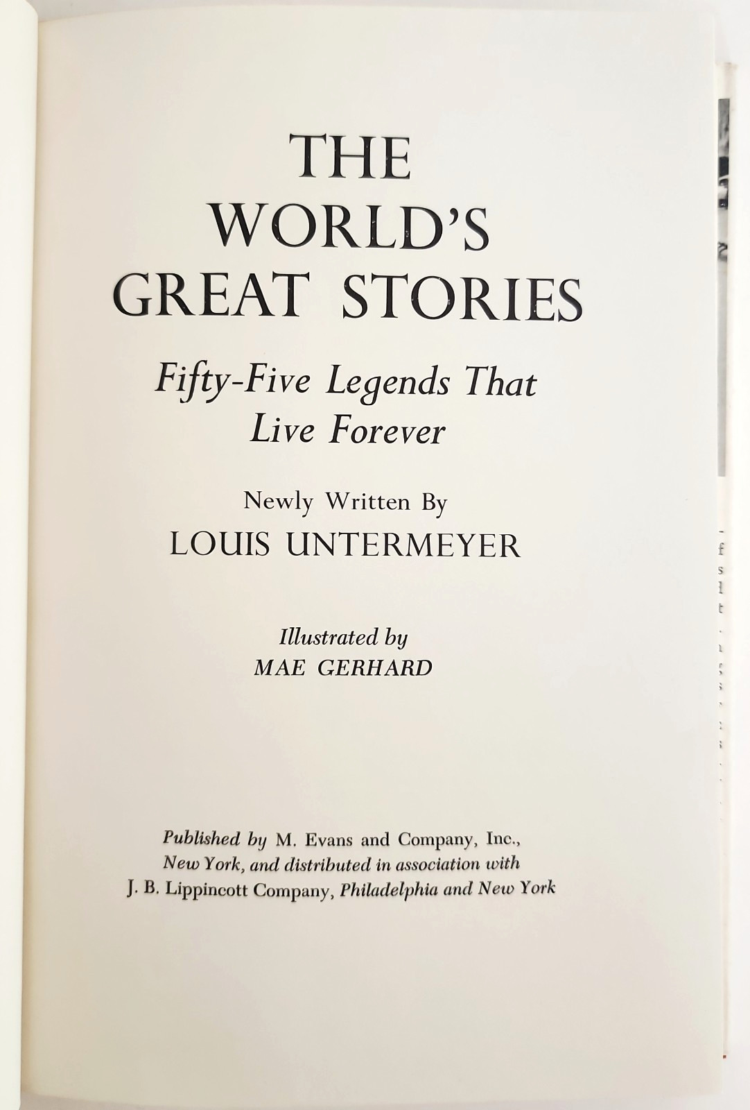 1964 The World’s Great Stories Louis Untermeyer Illustrated HC 2nd Printing