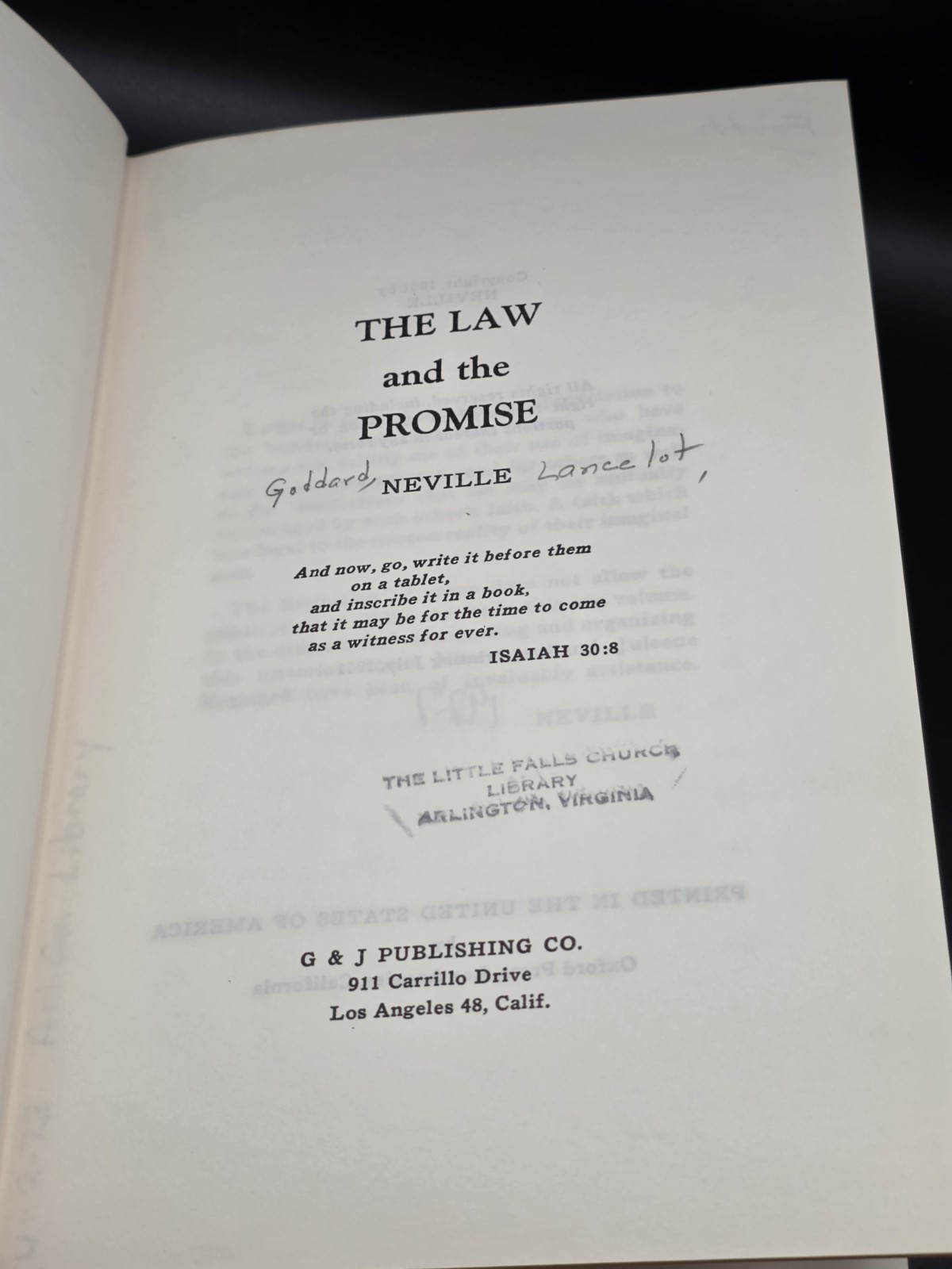 The Law and the Promise by Neville Goddard (1961, HCDJ, First Edition/1st Print)