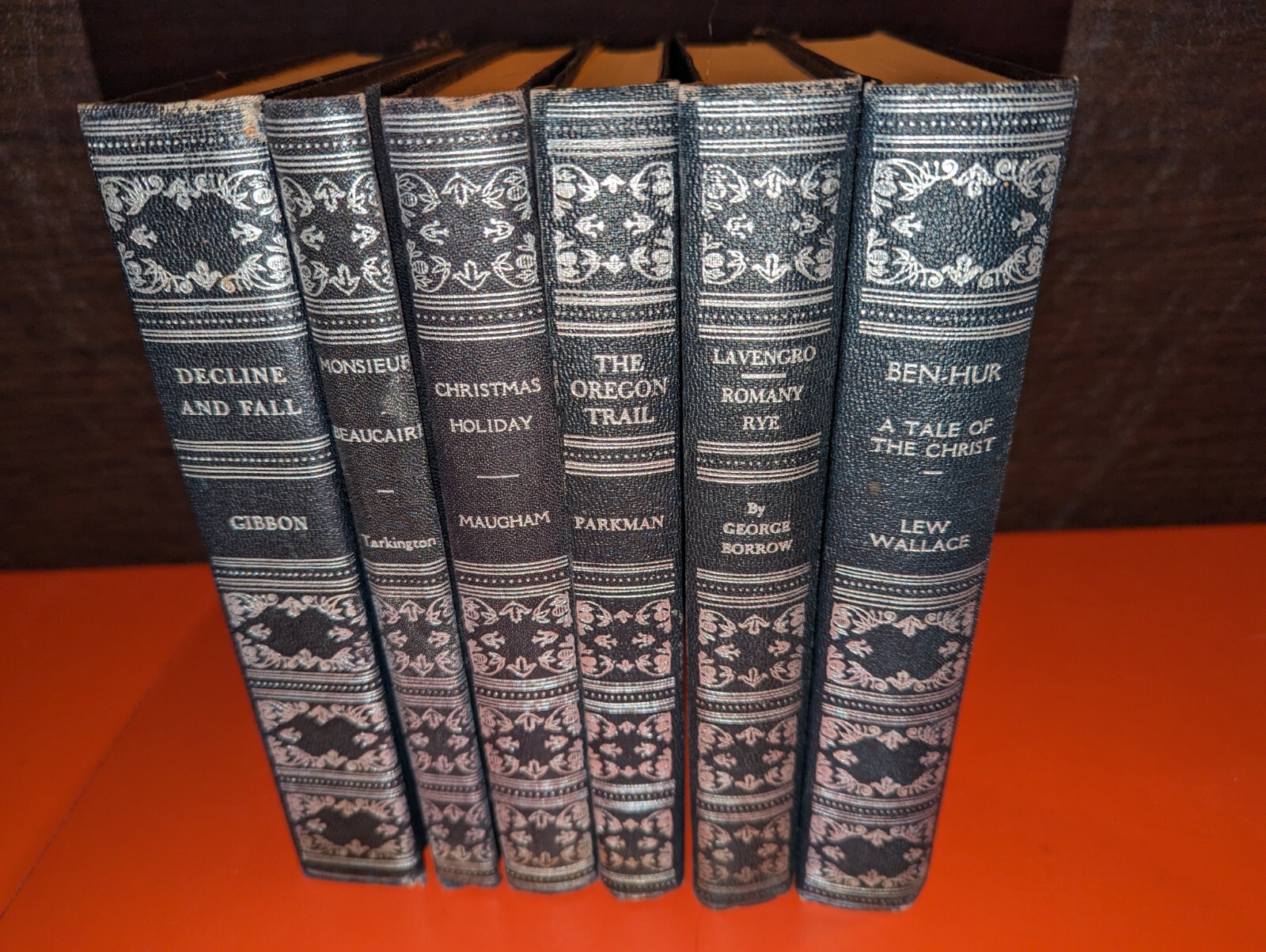 Lot of 6 Vintage Classic HB Books, Ben-Hur, Oregon Trail, Lavengro, Parkman ++