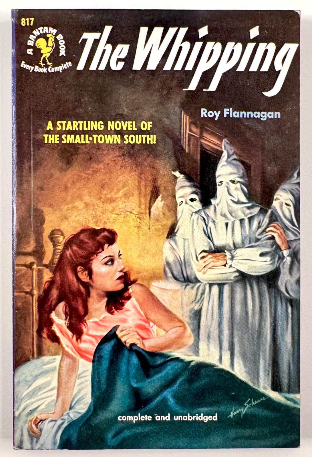 1st Bantam 817 ~ THE WHIPPING ~ Roy Flannagan, 1950 Scharre KKK cover Near Fine!