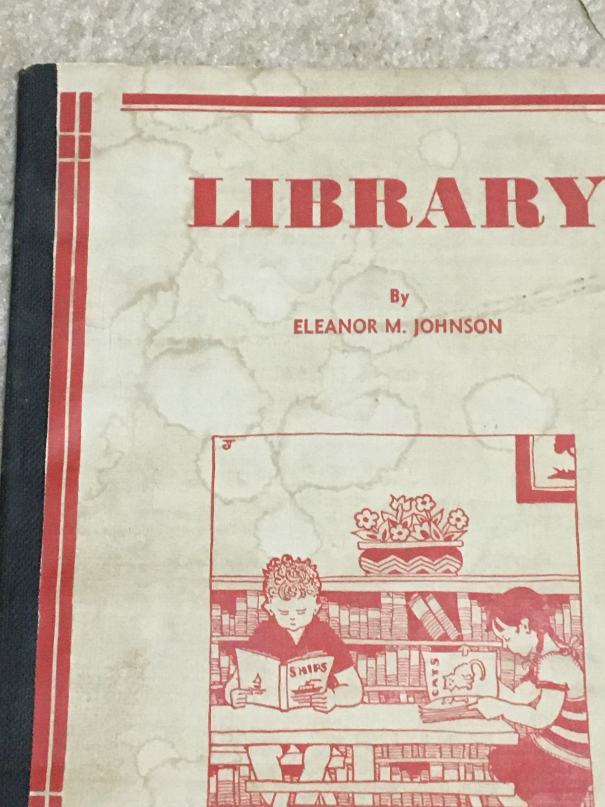 Vntg 1934 „Library“ By Eleanor Johnson Unit Study Books Pub, Columbus OH, 24 Pgs
