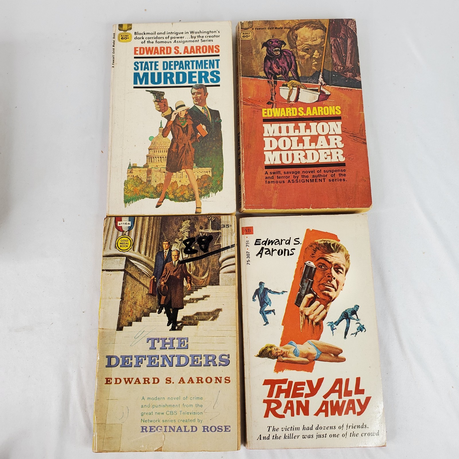 Lot of 9 Edward S Aarons Paperback Books Vintage 1970s Suspense Thriller Mystery