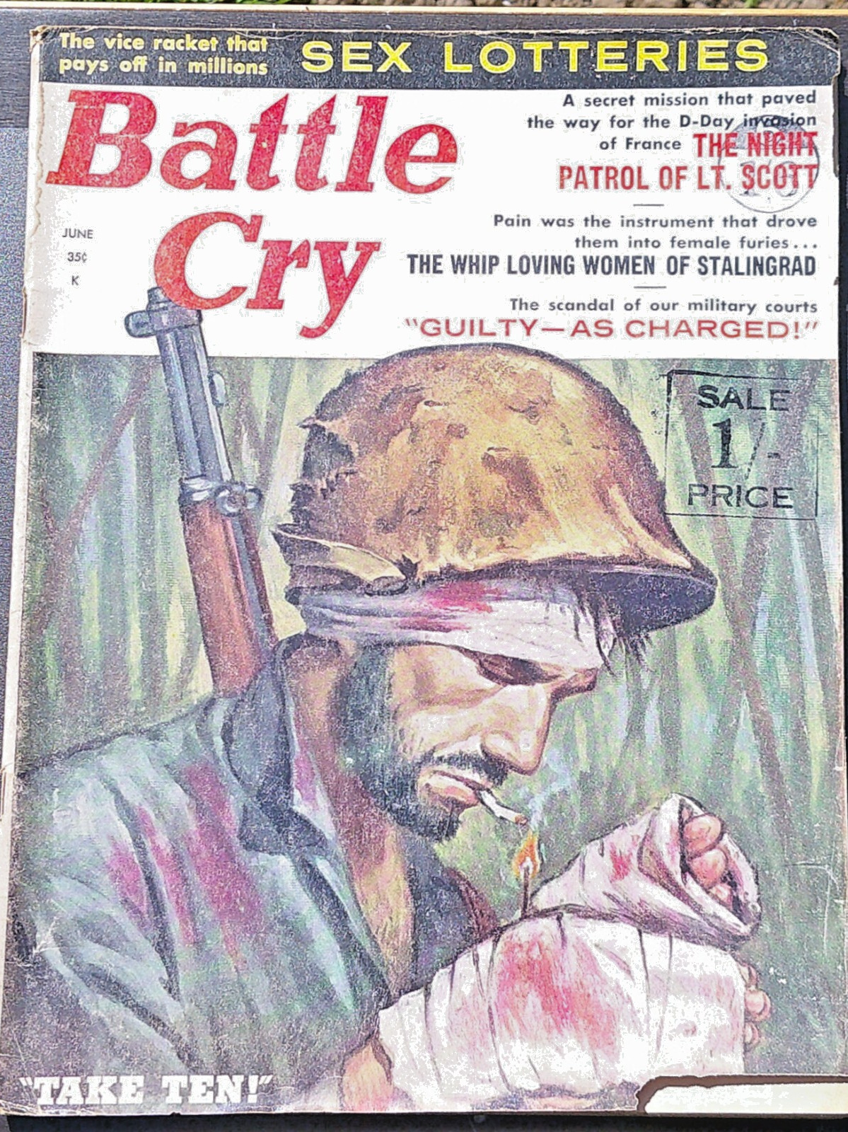 June 1962 Battle Cry Magazine Hellfire at Hamburg WW2 Rugged Action Stories Ads