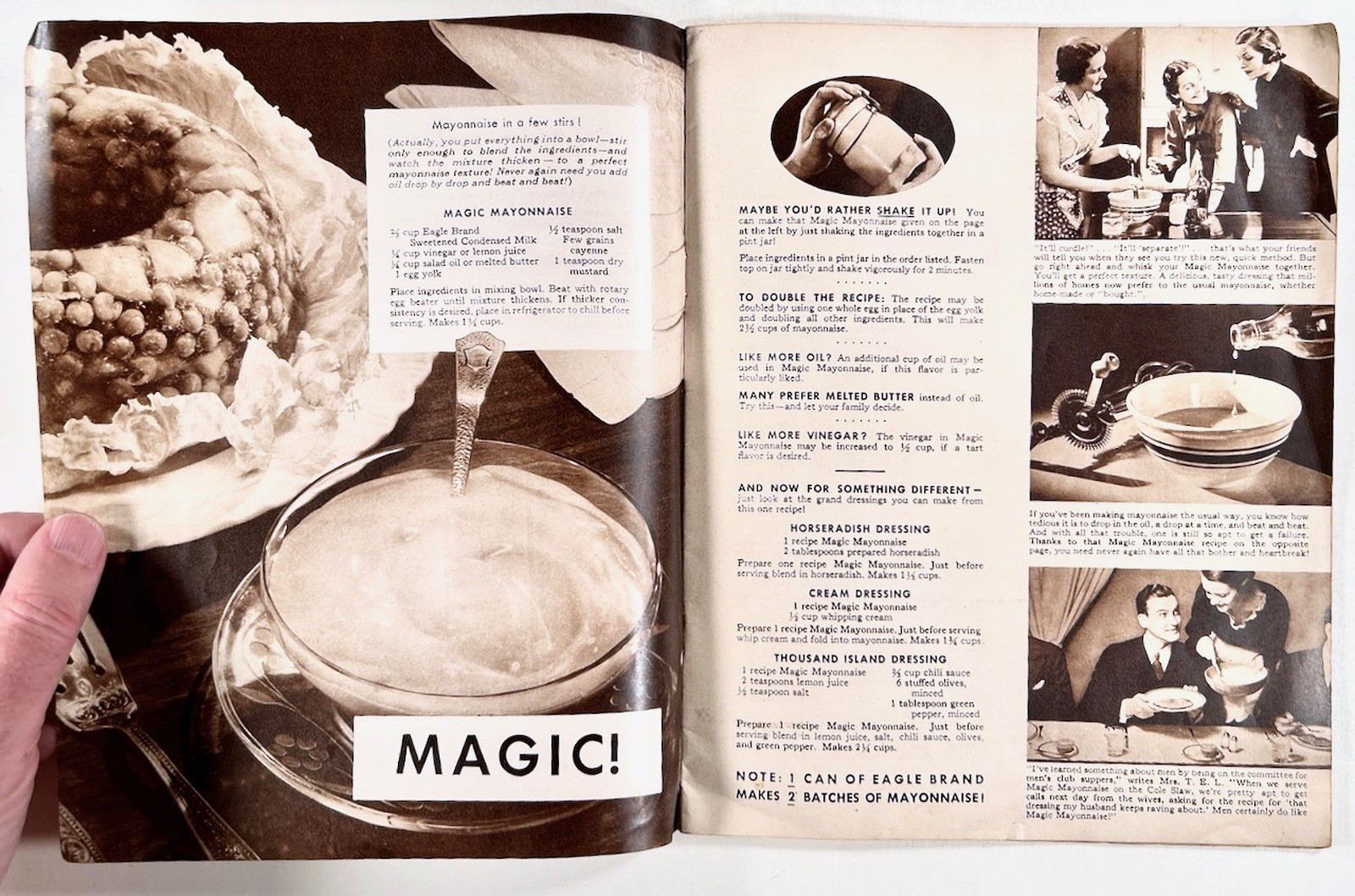 1936 Eagle Brand MAGIC RECIPES Illustrated cookbook BAKERY dessert CAKES cookies