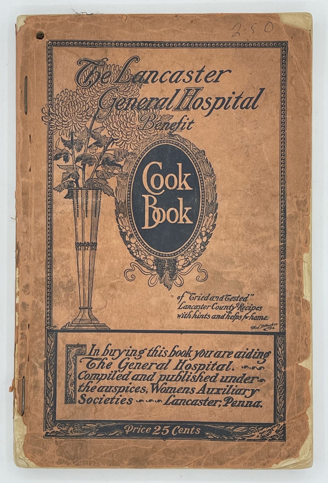 Lancaster PA General Hospital Benefit Cook Book / 1912