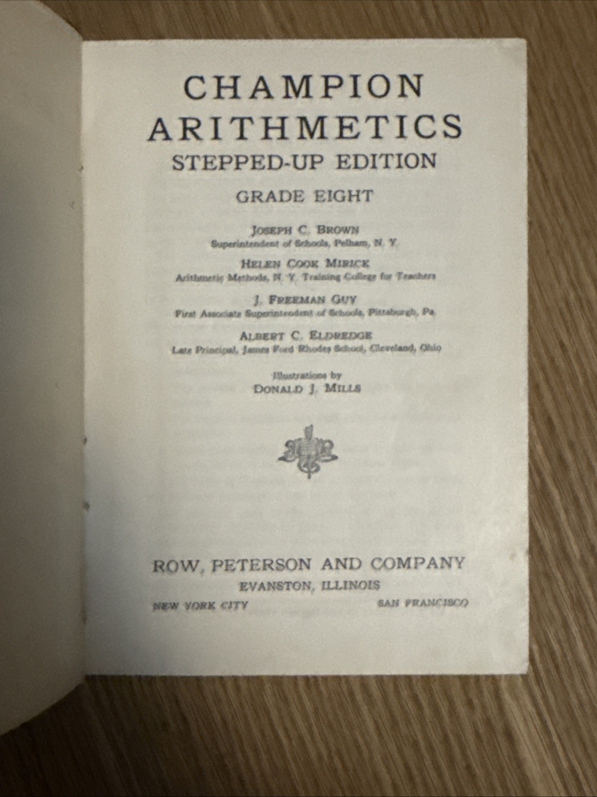 Champion Arithmetics Stepped Up Edition Grade 8 1937 HC Book Math