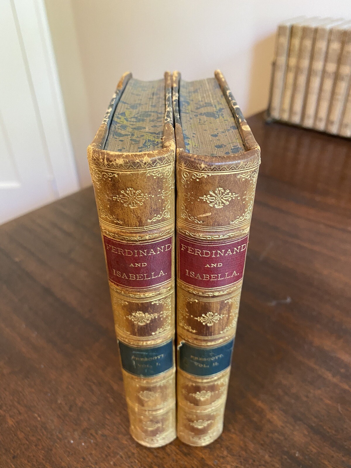 History of the Reign of Ferdinand and Isabella by William H. Prescott 2v Leather