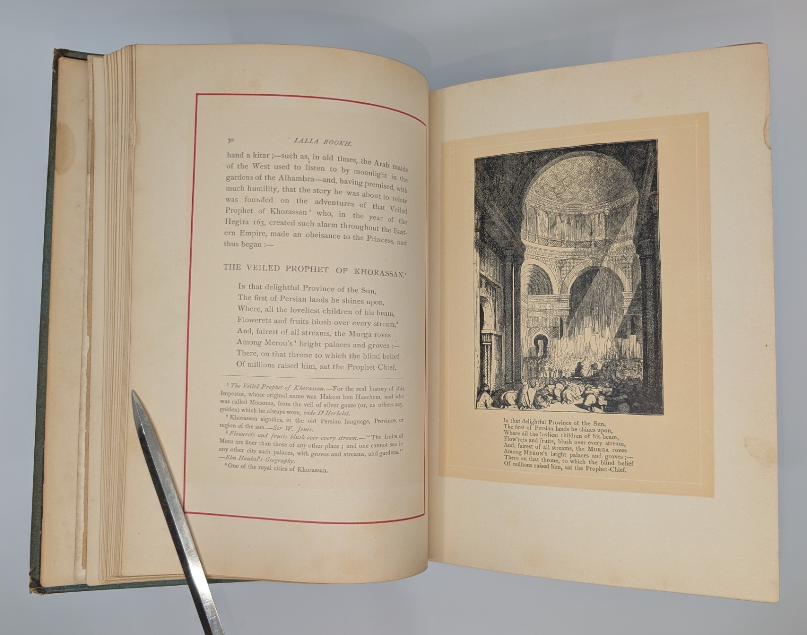 Lalla Rookh: An Oriental Romance Thomas Moore 1884 Antique Victorian Cloth Book