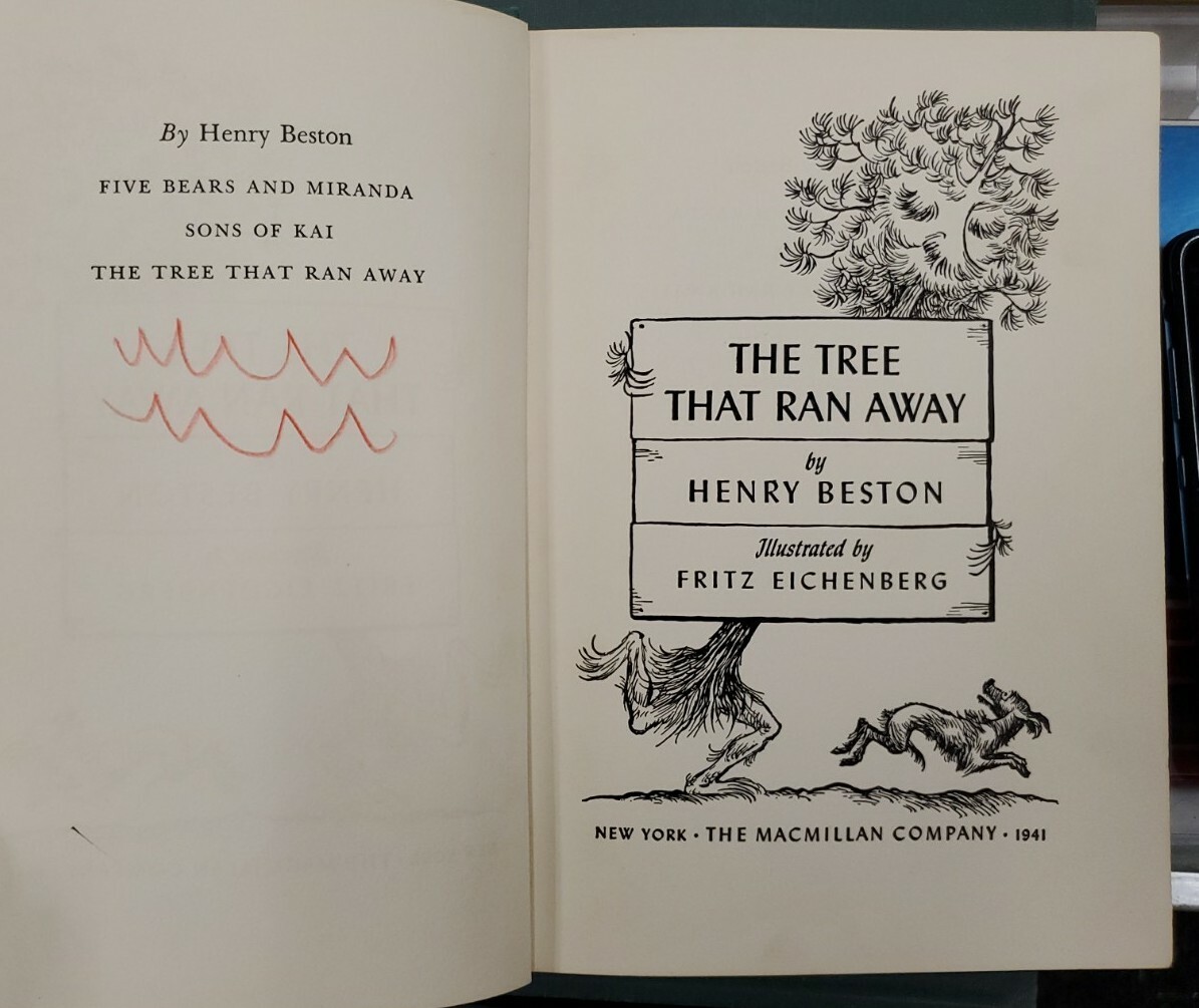 The Tree That Ran Away, Rare, 1941 First Edition