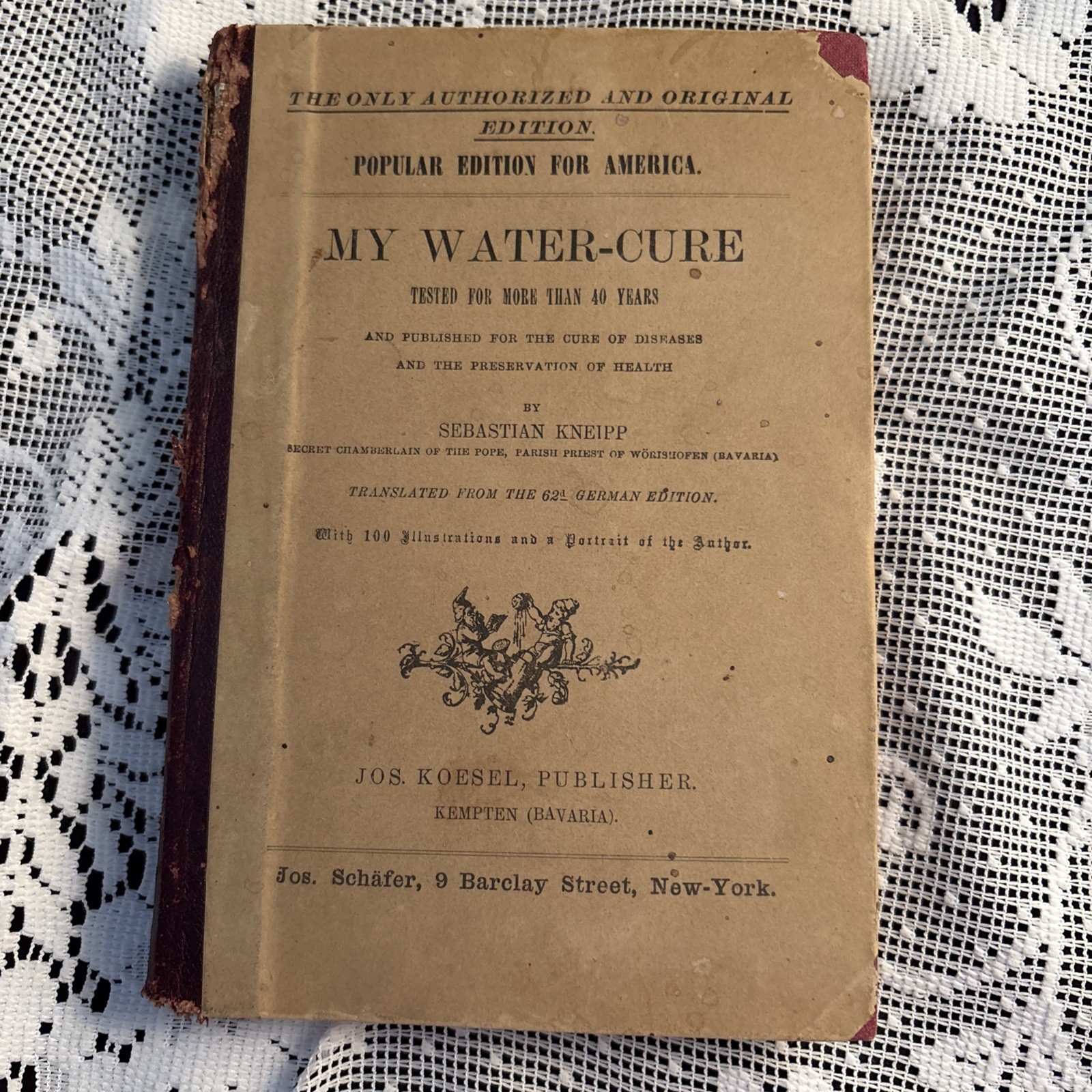 MY WATER-CURE by Sebastian Kneipp, 1897 HYDROTHERAPY, HERBALISM, NATURAL CURES