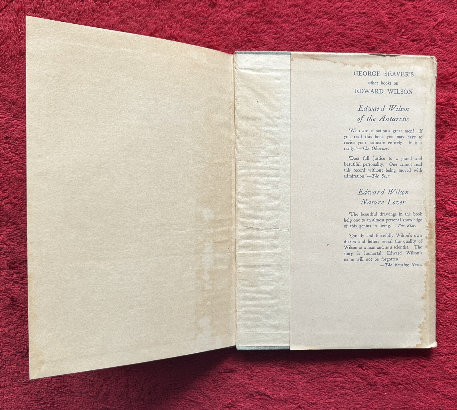 THE FAITH OF EDWARD WILSON by GEORGE SEAVER 1948 1ST EDITION WITH DUST WRAPPER