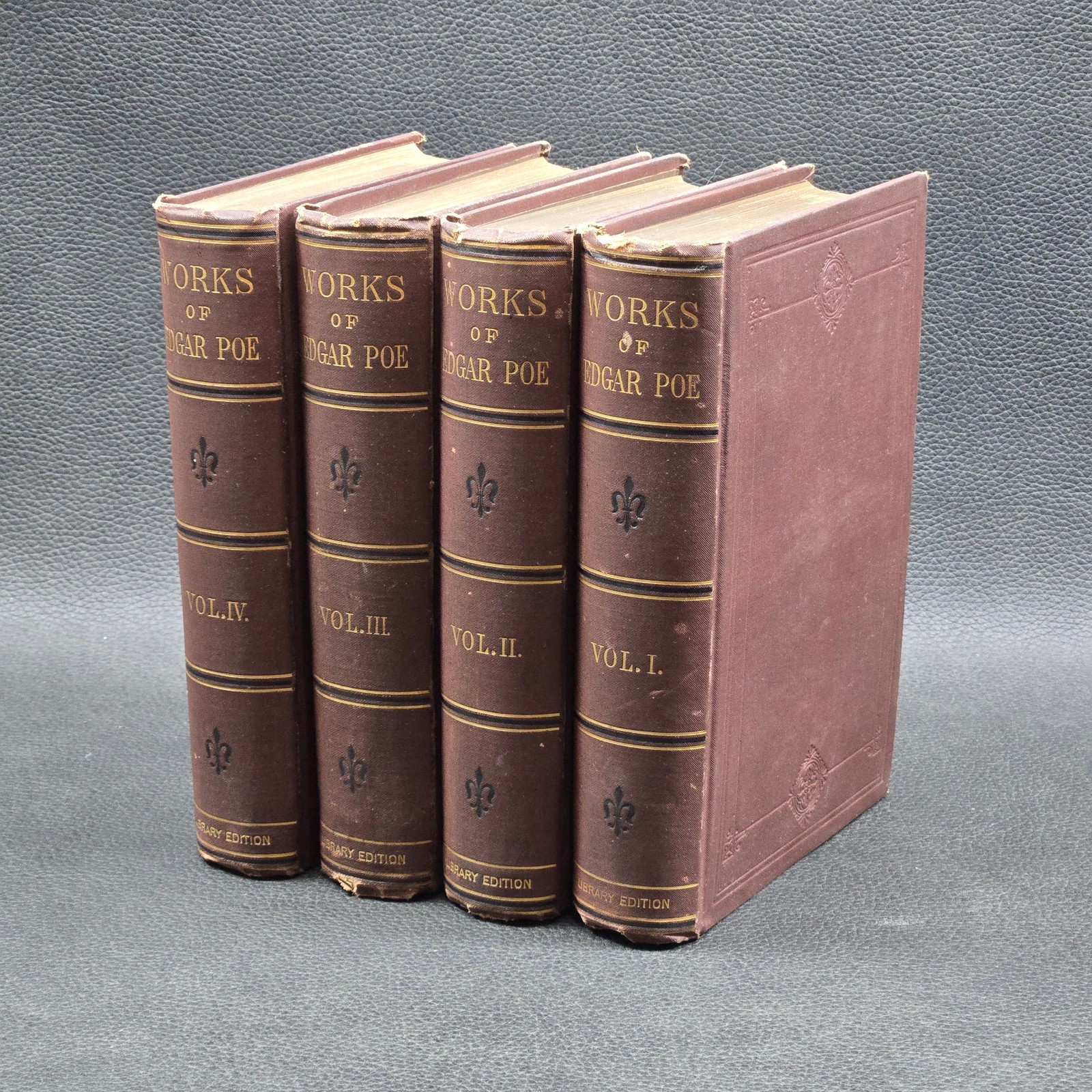 1876 Works of Edgar Allan Poe in Four Volumes, W.J. Widdleton