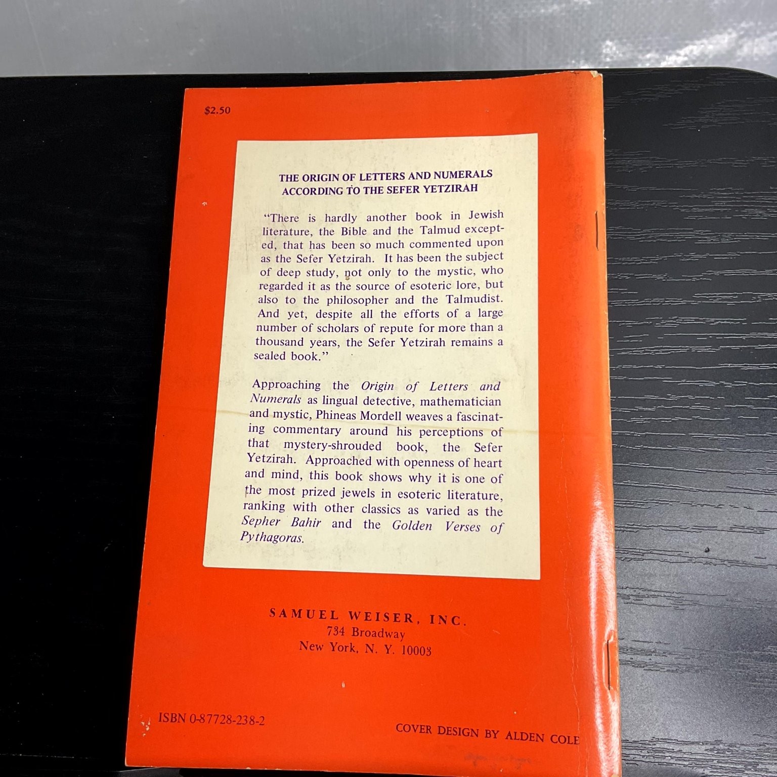Origin of Letters & Numerals According to Sefer Yetzirah Phineas Mordell 1975