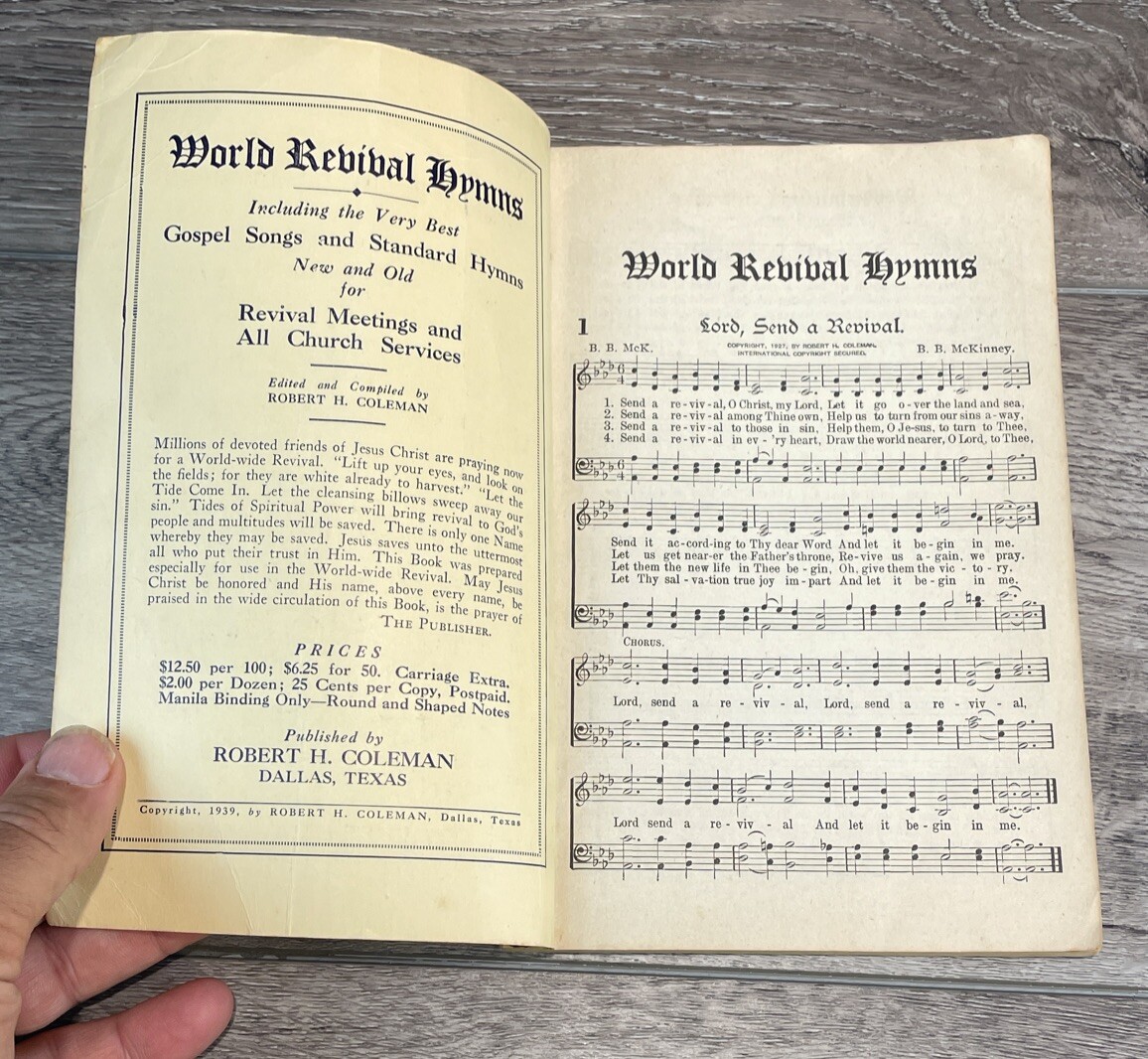 Vintage Rev Percy Crawford Hymnals Lot Of 4 1939-1948 Gospel Music Round Note