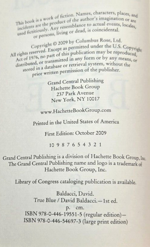 SIGNED + COA DAVID BALDACCI True Blood 1st Edition HCDJ 1st/1st JSA Certified