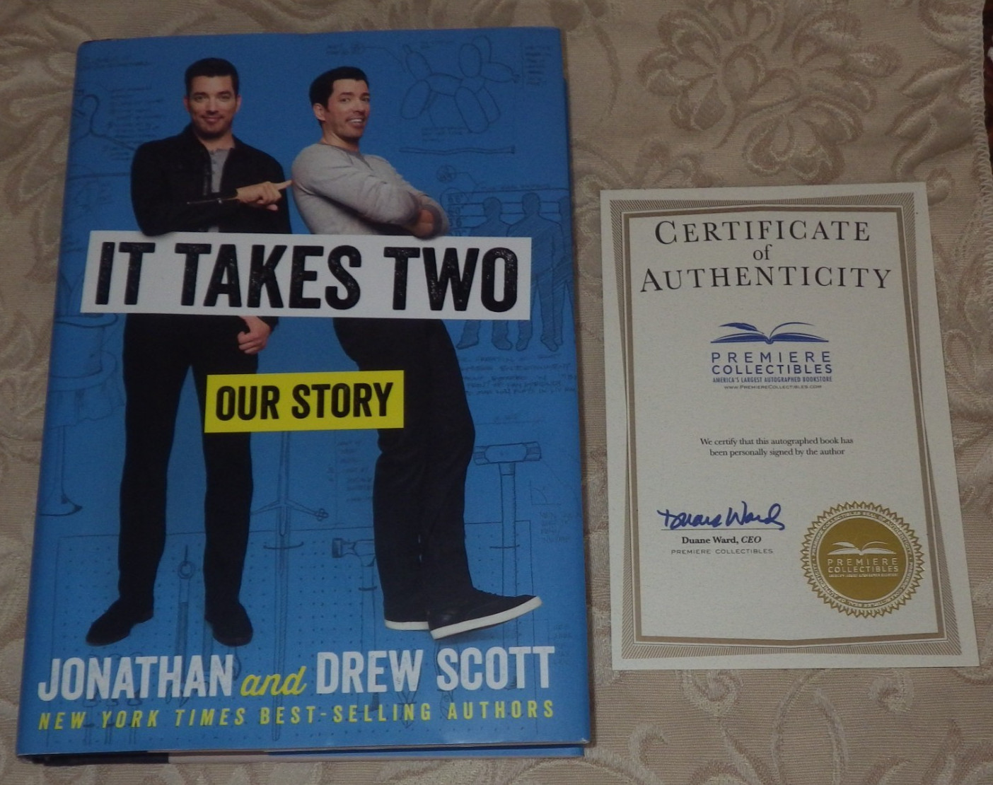 JONATHAN & DREW SCOTT Signed! IT TAKES TWO OUR STORY HGTV Property Brothers NEW