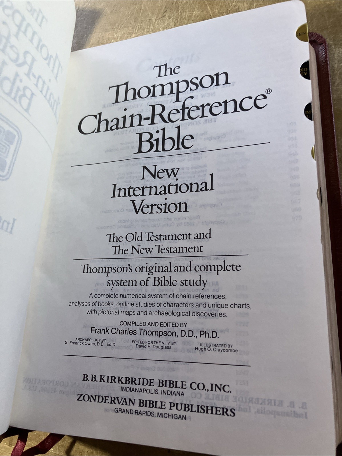 Thompson Chain Reference Bible NIV 1978 1983 Pre 1984 Genuine Calfskin Leather