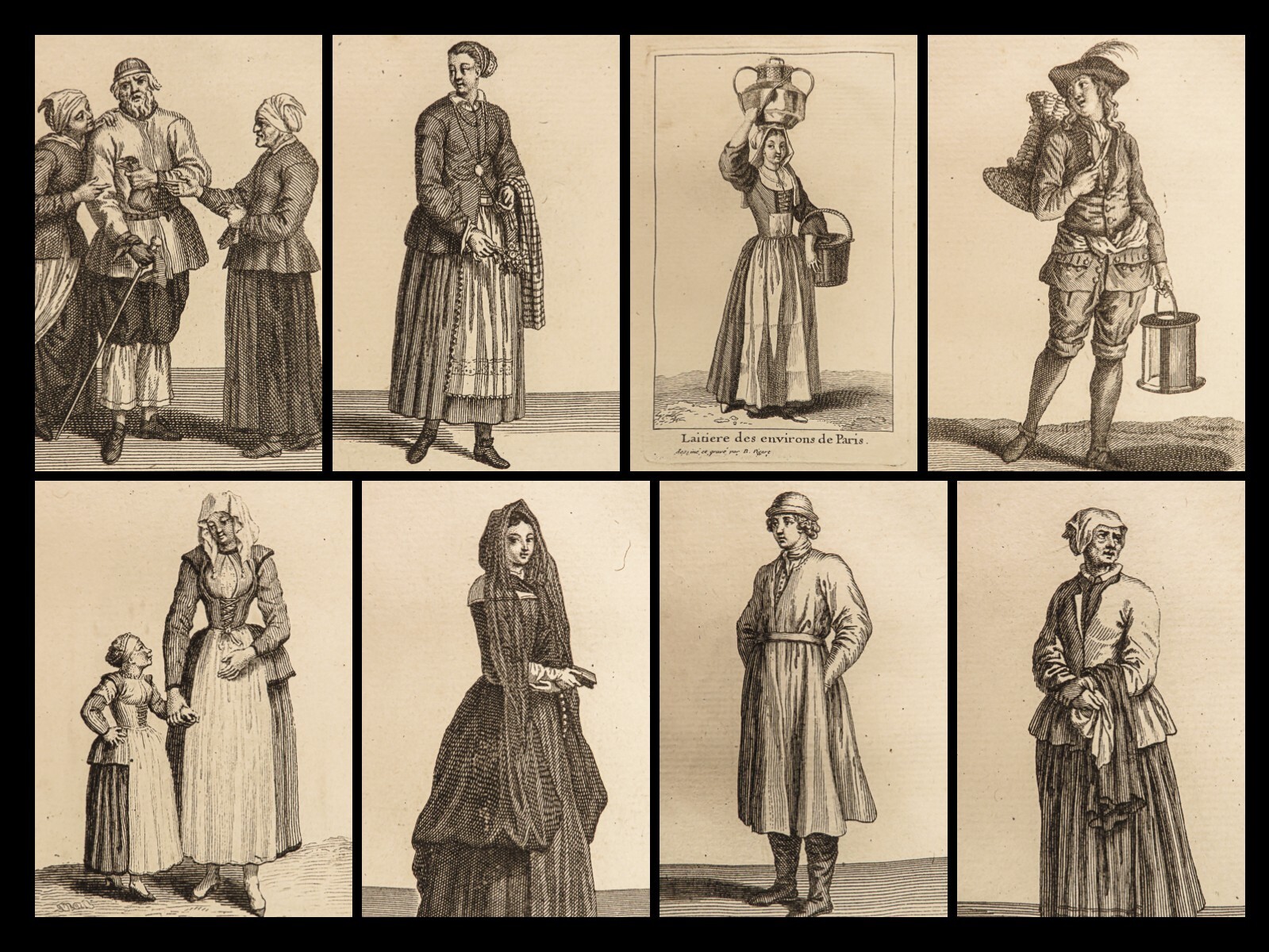1720 PICART Fashion Engravings Swedish Dresses Holland Costumes Clothing RARE
