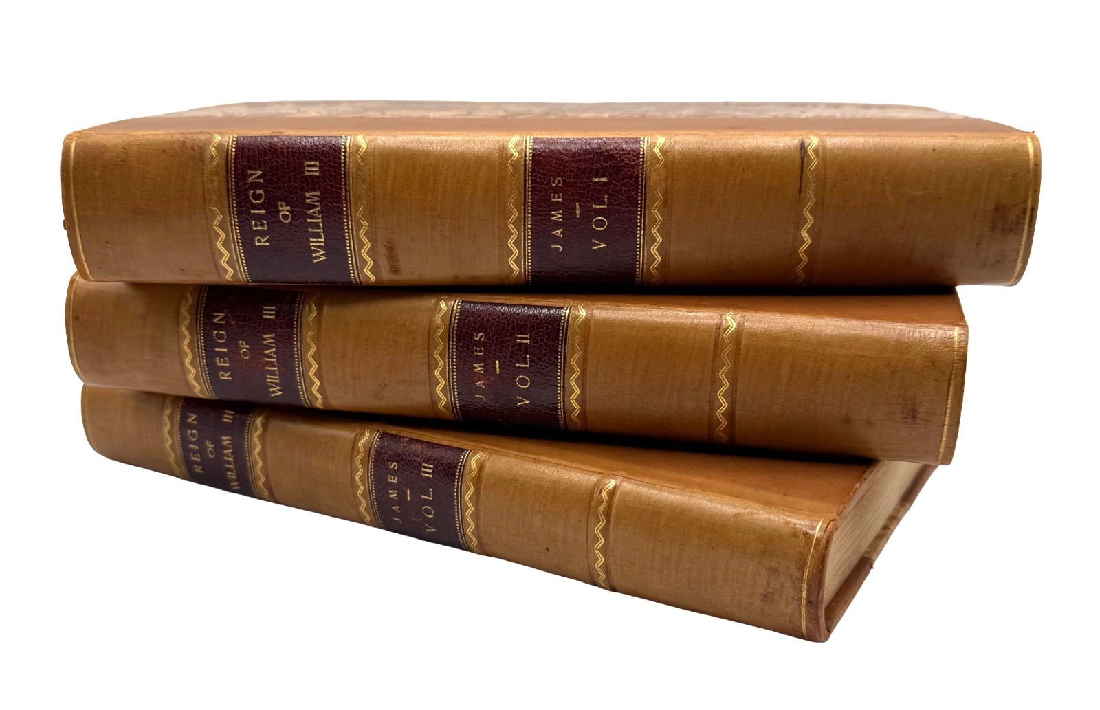 1841 Reign of William III 3 Vol by VERNON – 1ST ED FINE 3/4 CALF William & Mary
