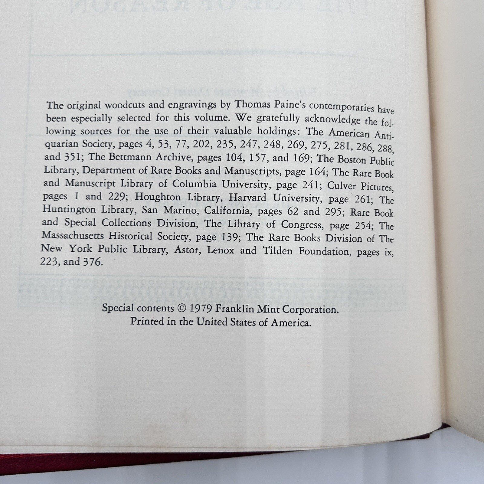 Thomas Paine Selected Writings Franklin Library Limited Collector Edition 1979