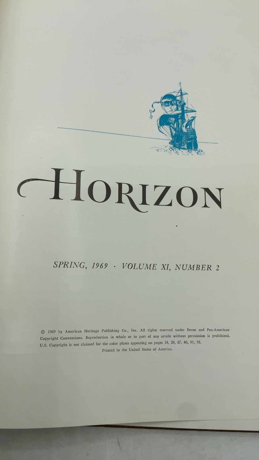 Horizon: Spring, 1969 – Volume XI, Number 2 Hardcover 1969