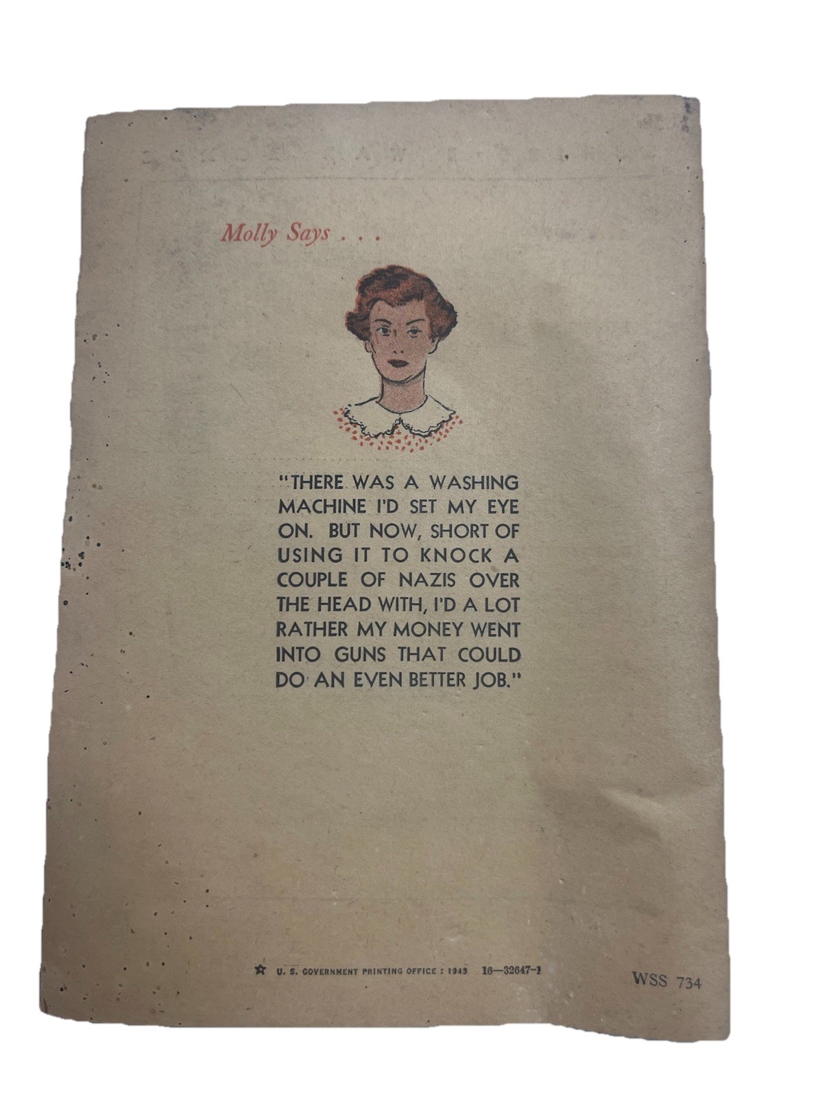 GPO Dept Of Treasury Mrs Brown Goes to War 1943 Appeal To Americans 1st Edition