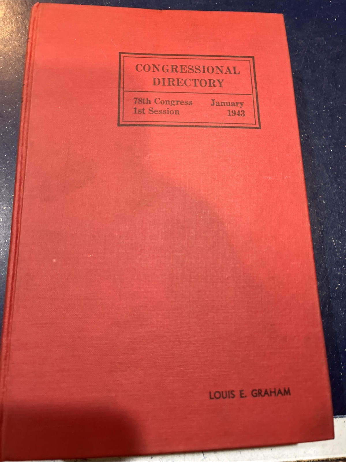 Congressional Directory 78th Congress 1st Session 1943 HC w. Maps