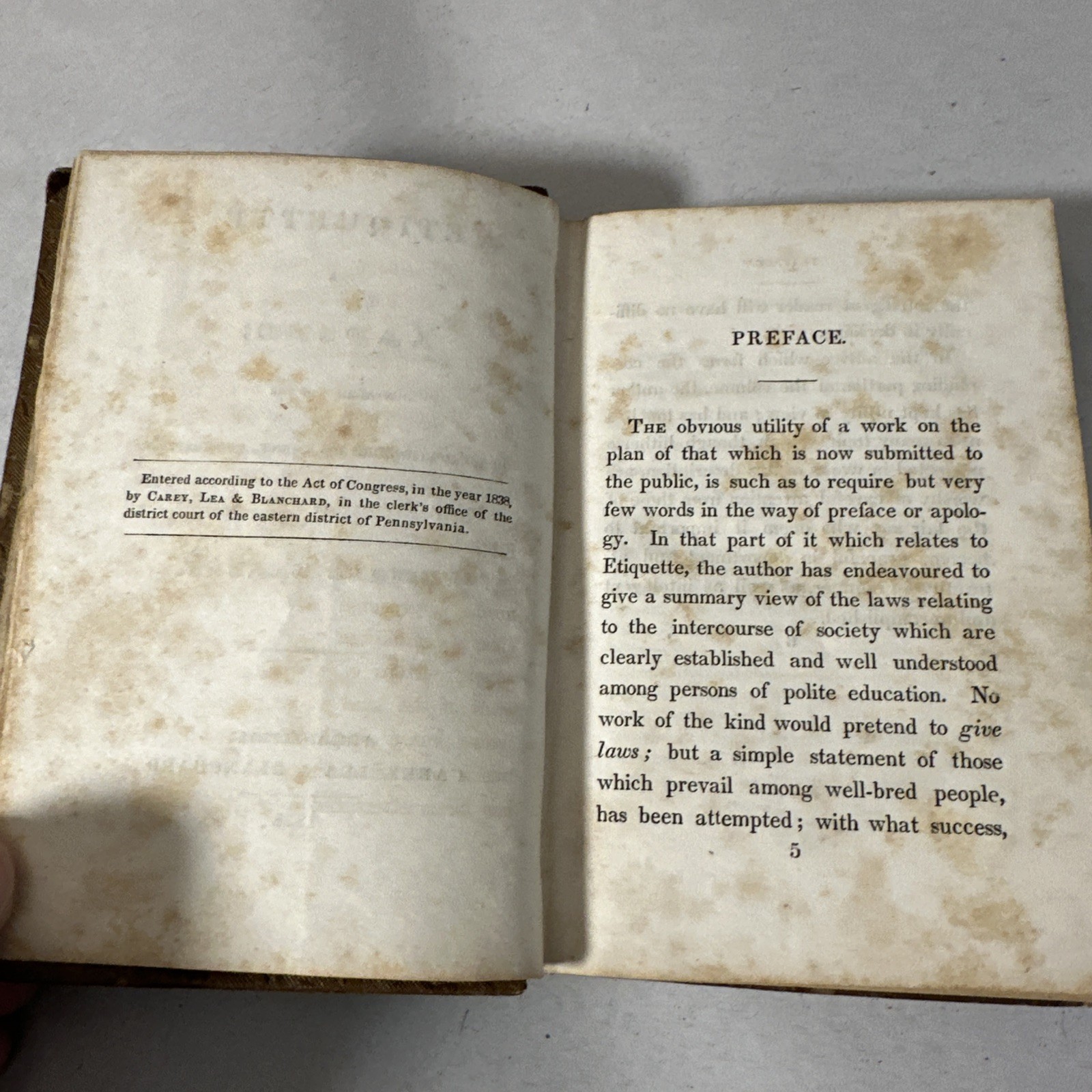 Etiquette For Ladies Hints On Female Beauty 1838 First Edition Book RARE