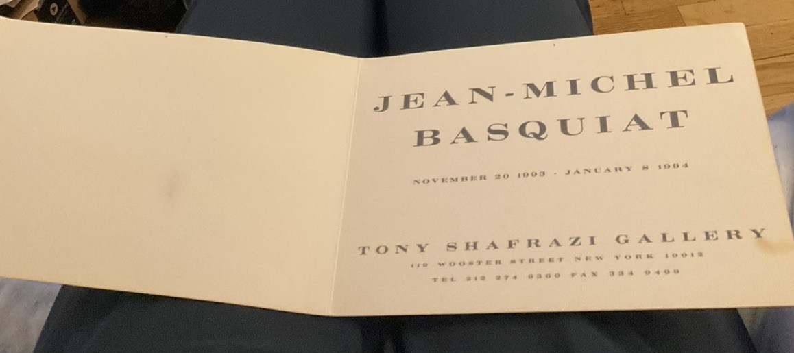 Jean-Michel Basquiat 1993-1994 Tony Shafrazi Invitation RARE Sol Sabio