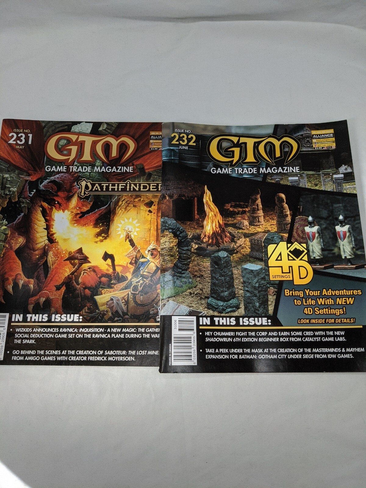 Lot Of (2) GTM Game Trade Magazines 231 232 No Promos