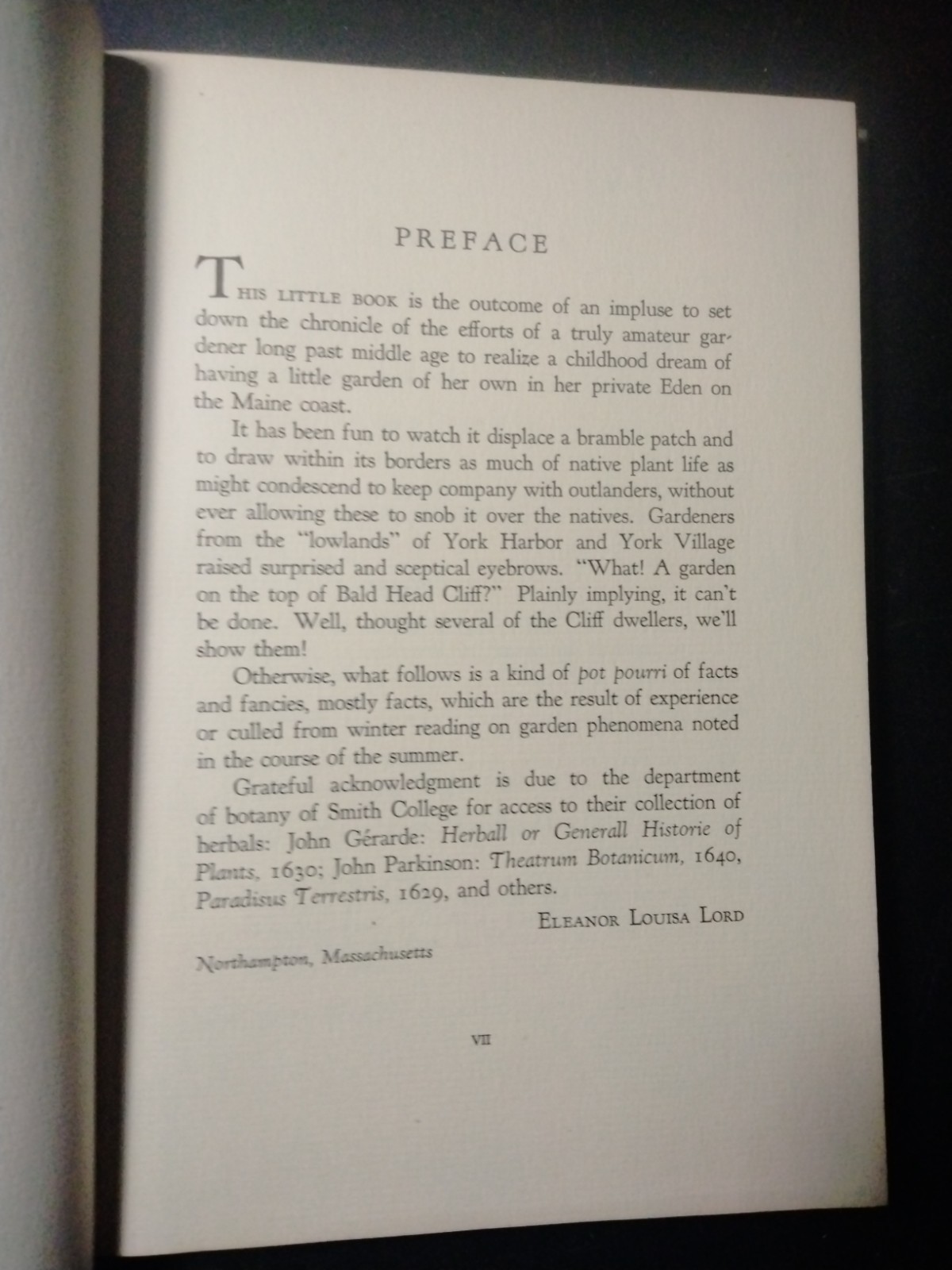 A Gardeners Pick-Up Book By Eleanor Louisa Lord. Signed By The Author 1943