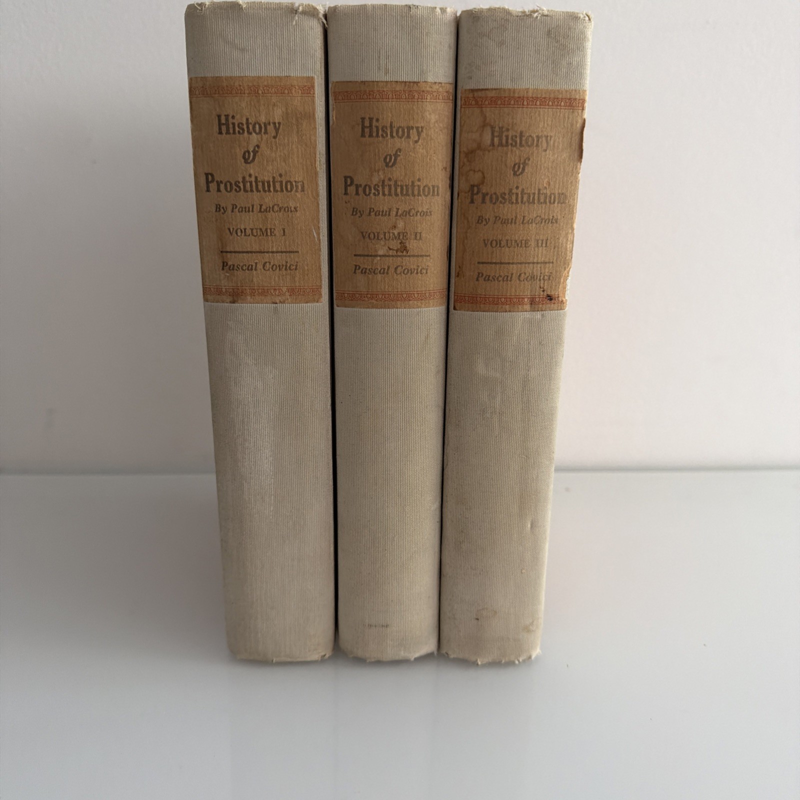 1926 3 VOL SET History Of Prostitution by Paul LaCroix HC LE 1079/1250 English