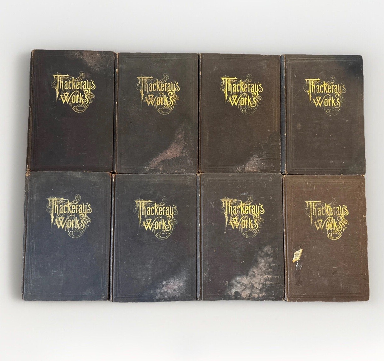 Vintage Thackeray’s Works 8 Volumes | Antique 19th Century Books Victorian Era