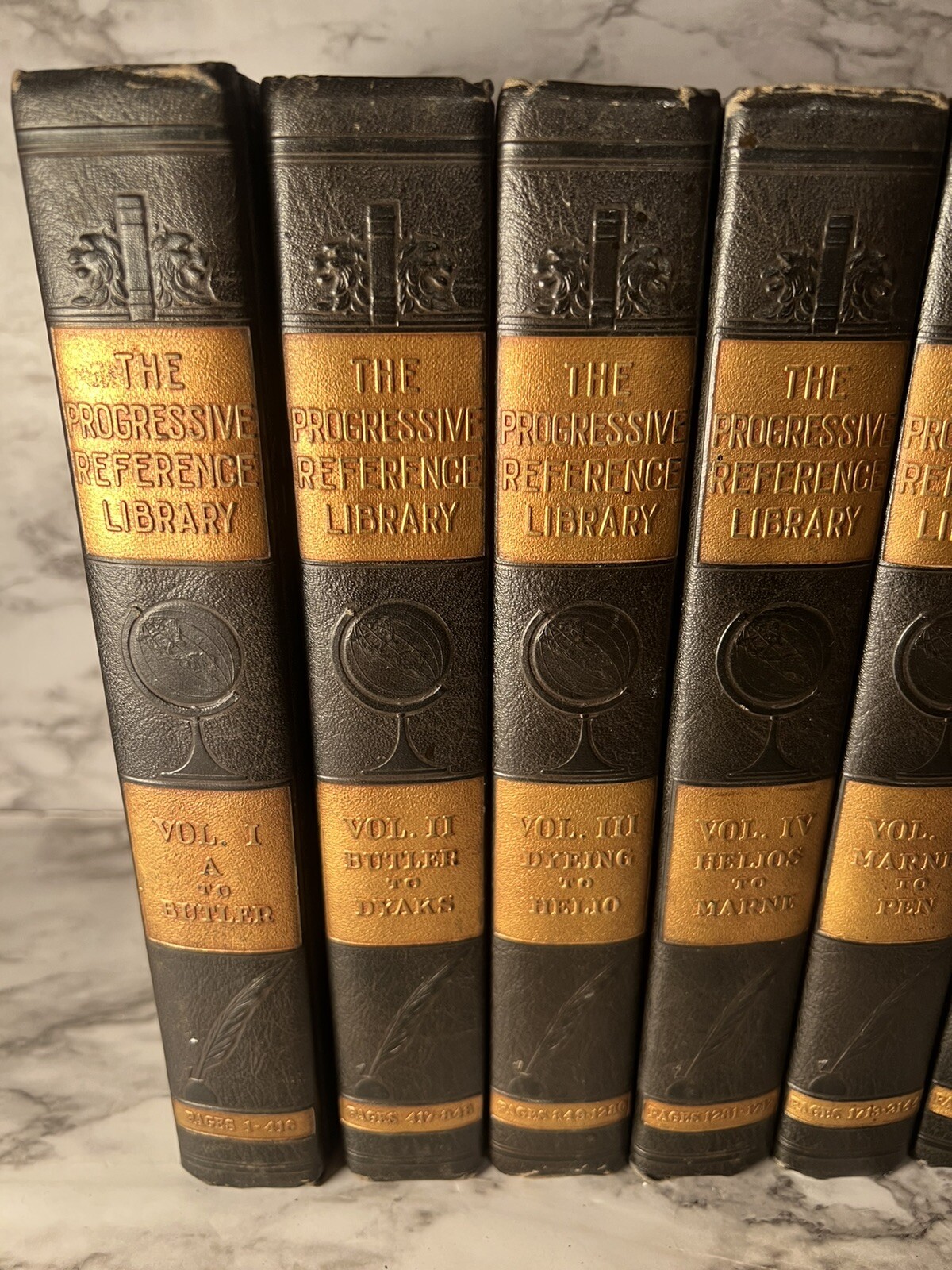 1939 The Progressive Reference Library + Loose Leaf Revision Service 1-10 Books