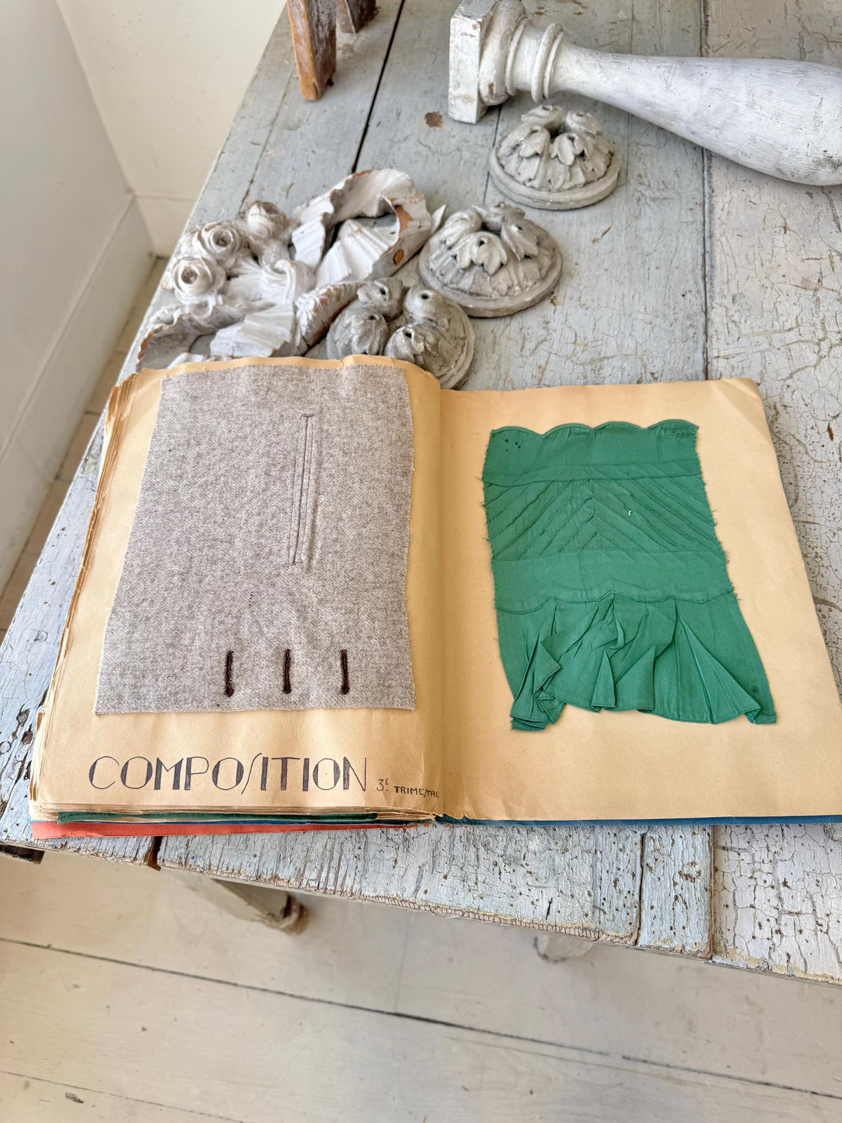 1936 French Couture Sampler School Workbook book Textile Design Fashion History
