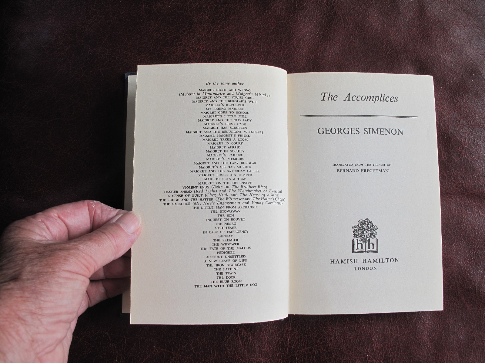 THE ACCOMPLICES – GEORGES SIMENON – 1ST UK EDITION 1966
