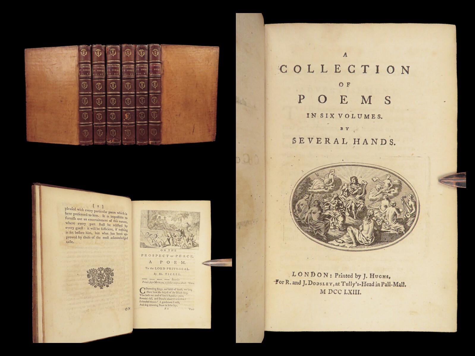 1763 Collection of English Poems British Poetry John Dyer William Blackstone 6v