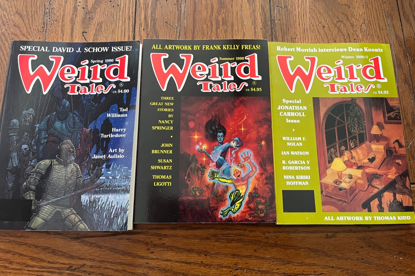 Lot of 3 Weird Tales 296 Spring, 297 Summer, 299 Winter 1990 / 1 Dean Koontz